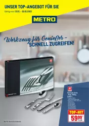 Gazetka promocyjna Metro - Knallerpreis Besteckserie - Gazetka - ważna od 19.01 do 19.01.2022 - strona 1 - produkty: angebot, besteck, edelstahl, gabel, kaffee, kuchen, LG, Löffel, messer, spülmaschinen, Ti, top-angebot, top-hit