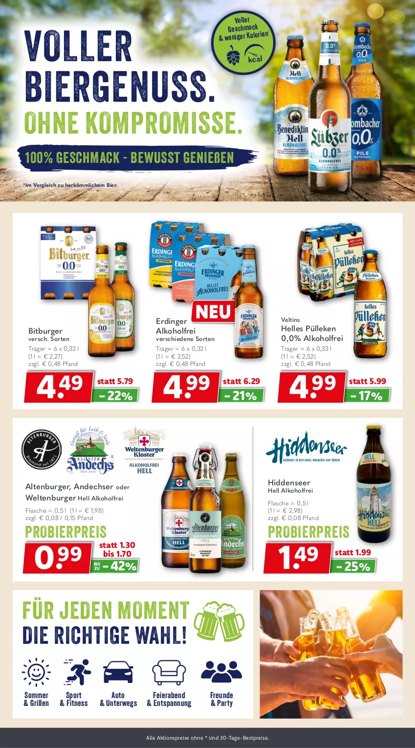 Aktueller Prospekt Getraenkeland - von 21.06 bis 03.07.2026 - strona 4 - produkty: aktionspreis, alkohol, altenburger, auto, bestpreis, bestpreise, bier, bitburger, burger, eier, eis, elle, erdinger, flasche, grill, mac, nuss, reis, rwe, Sport, Ti, veltins