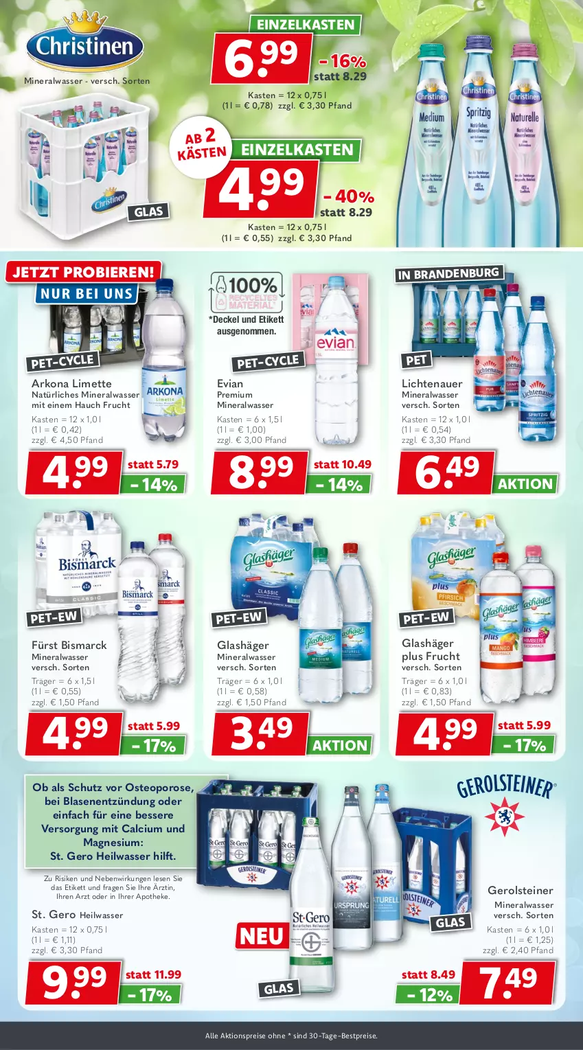 Aktueller Prospekt Getraenkeland - von 21.06 bis 03.07.2026 - strona 6 - produkty: aktionspreis, Alwa, Apotheke, auer, bestpreis, bestpreise, bier, Biere, bismarck, Calcium, decke, Deckel, eis, frucht, gerolsteine, gerolsteiner, lichtenauer, limette, magnesium, Mett, mineralwasser, natürliches mineralwasser, reis, steiner, Ti, wasser