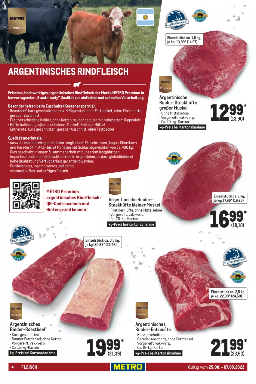 Aktueller Prospekt Metro - GastroJournal - von 25.08 bis 07.09.2022 - strona 4 - produkty: beef, decke, Deckel, eis, entrecôte, filet, fleisch, Kette, leine, Metro, reis, rind, rinder, Rindersteak, rindfleisch, roastbeef, schnitten, steak, steakhüfte, Ti