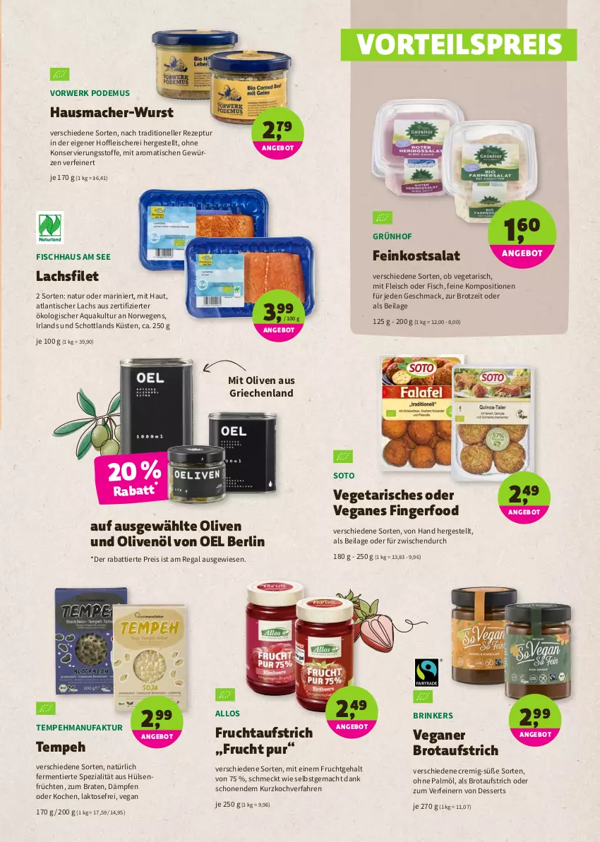 Aktueller Prospekt Denns Biomarkt - Prospekte - von 25.05 bis 07.06.2022 - strona 5 - produkty: angebot, aqua, aufstrich, braten, brot, brotaufstrich, dessert, desserts, eis, elle, Faktu, feinkost, filet, fisch, fleisch, Fleischerei, frucht, fruchtaufstrich, früchte, früchten, gewürz, Hausmacher, hülsenfrüchte, ilag, lachs, lachsfilet, mac, natur, ohne palmöl, olive, oliven, olivenöl, regal, reis, rezept, rwe, salat, Schere, schott, senf, Spezi, Ti, tisch, Vegeta, vorteilspreis, wurst