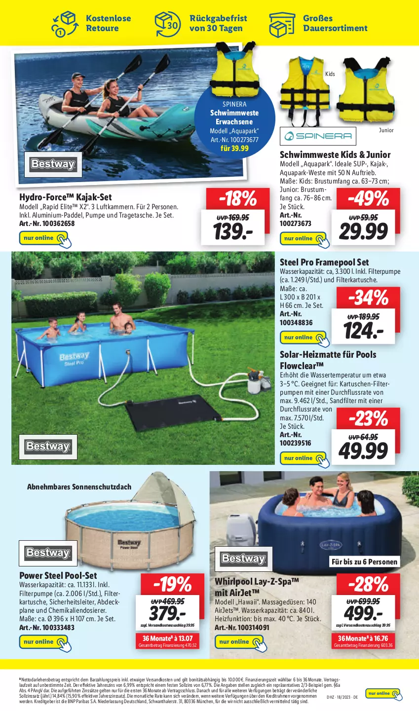 Aktueller Prospekt Lidl - Aktionsprospekt - von 02.05 bis 06.05.2023 - strona 23 - produkty: abdeckplane, aqua, auer, dell, eis, elle, erde, Ergee, Kajak, Mode, ndk, pool, reis, sonnenschutz, steel pro, Tasche, tee, Ti, tragetasche, wasser, Weste, Whirlpool