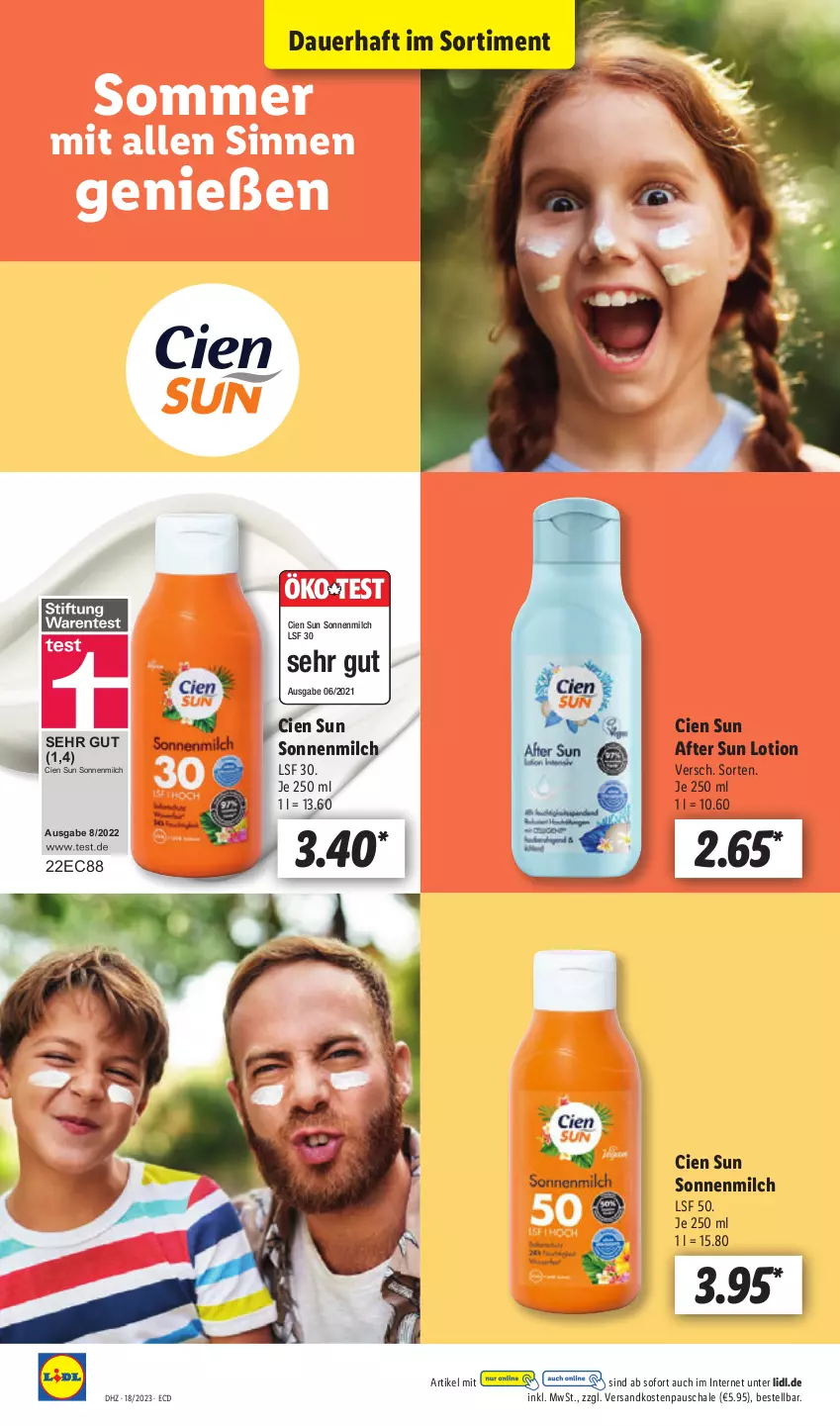 Aktueller Prospekt Lidl - Aktionsprospekt - von 02.05 bis 06.05.2023 - strona 50 - produkty: after sun, auer, Cien, Lotion, milch, ndk, Schal, Schale, sonnenmilch, Sun Lotion, Ti