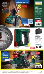 Gazetka promocyjna Lidl - Aktionsprospekt - Gazetka - ważna od 06.05 do 06.05.2023 - strona 25 - produkty: akku, aust, eis, Klammern, kraft, ladegerät, lamm, messer, Parkside, reis, Ti, weck, Winkelschleifer, ZTE