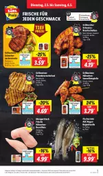 Gazetka promocyjna Lidl - Aktionsprospekt - Gazetka - ważna od 06.05 do 06.05.2023 - strona 5 - produkty: backwaren, Bau, bauchscheiben, brot, brustfilet, discount, eis, elle, filet, filets, fisch, fische, Fischer, forelle, Frische Hähnchen, gewürz, grill, lebensmittel, mac, Meister, monitor, Nackensteak, nackensteaks, pute, putenbrust, reis, rel, schnitzel, schwein, schweine, steak, steaks, Ti, wein, weine