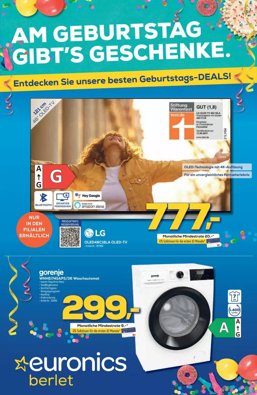 Aktueller Prospekt Euronics - Prospekte - von 31.08 bis 07.09.2022 - strona 1 - produkty: fernseher, led tv, LG, Mode, oled tv, Schal, Ti