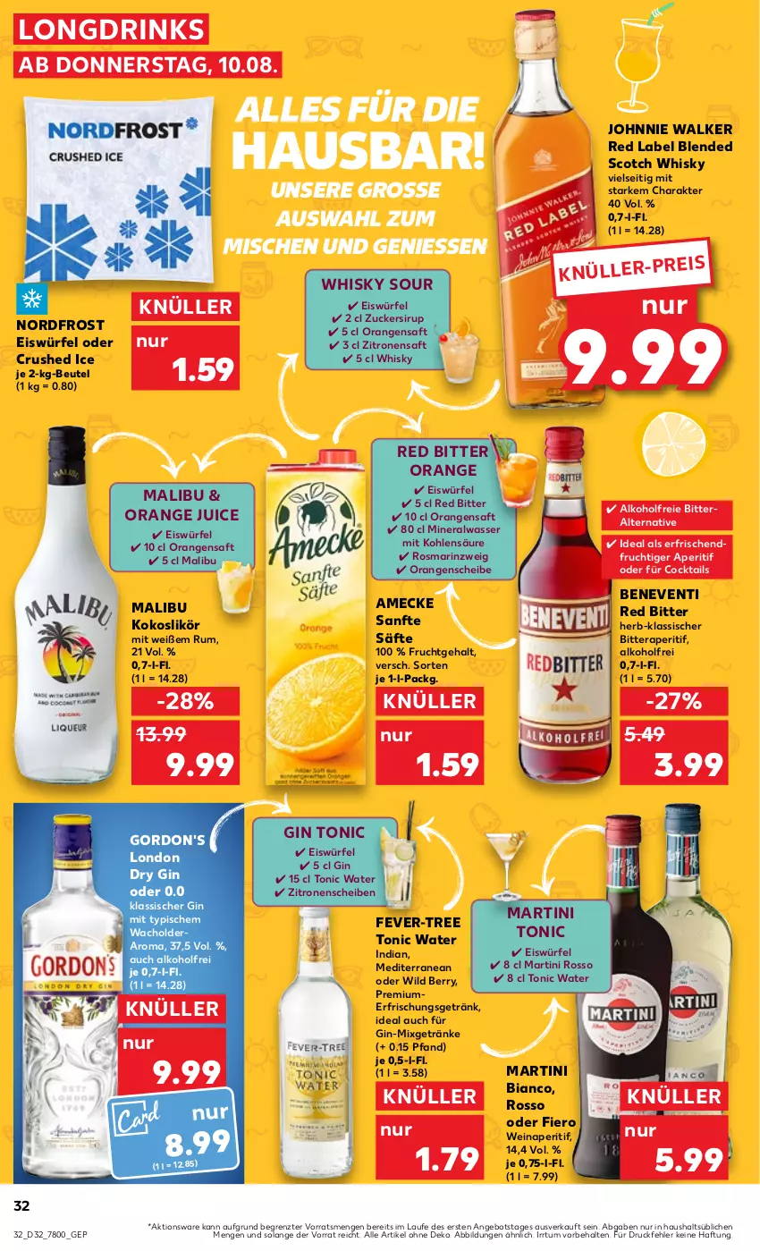 Aktueller Prospekt Kaufland - Prospekt - von 10.08 bis 16.08.2023 - strona 34 - produkty: alkohol, Alwa, amecke, angebot, aperitif, beutel, blended scotch, blended scotch whisky, cocktail, cocktails, crushed ice, drink, drinks, dry gin, eis, eiswürfel, erfrischungsgetränk, fever-tree, frucht, getränk, getränke, gin, gordon, gordon's, johnnie walker, kokos, likör, london dry, london dry gin, Malibu, martini, mineralwasser, Mixgetränk, orange, orangen, orangensaft, rosmarin, rum, saft, säfte, scotch, scotch whisky, sirup, Ti, tonic, tonic water, usb, wasser, wein, whisky, Wild, wild berry, würfel, zitrone, zitronen, zitronensaft, ZTE, zucker