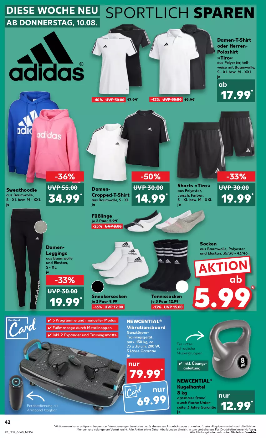 Aktueller Prospekt Kaufland - Prospekt - von 10.08 bis 16.08.2023 - strona 44 - produkty: angebot, angebote, Armband, Bau, baumwolle, eis, elle, fernbedienung, Füßlinge, gin, Kugel, leggings, LG, poloshirt, shirt, shorts, sneaker, sneakersocken, socken, Sport, T-Shirt, Ti, wolle, ZTE