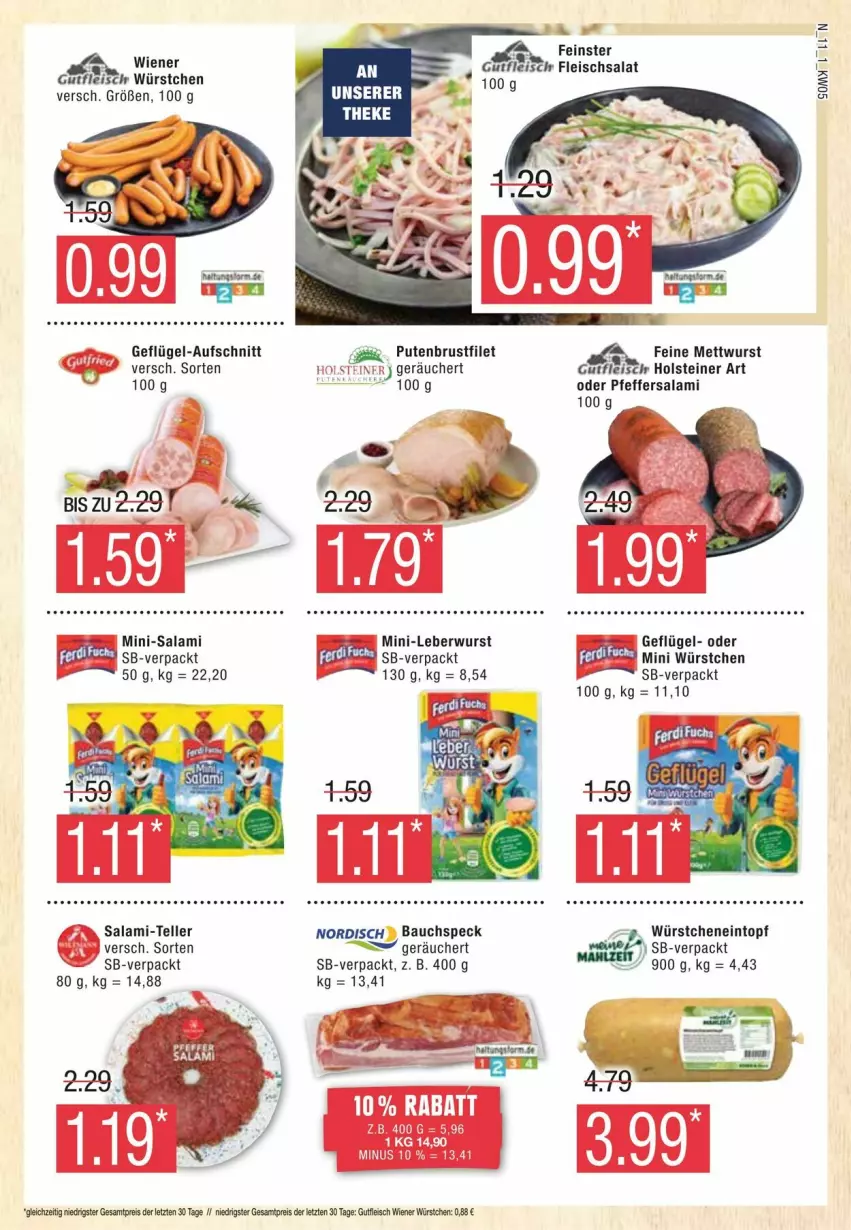 Aktueller Prospekt Edeka - Prospekte - von 27.01 bis 03.02.2024 - strona 11 - produkty: aufschnitt, Bau, brustfilet, eintopf, eis, elle, filet, fleisch, fleischsalat, Geflügel, gutfleisch, herta, holsteiner, leberwurst, Mett, mettwurst, Mini-Salami, pfeffer, pute, putenbrust, putenbrustfilet, reis, salami, salami-teller, salat, Speck, steiner, teller, topf, wiener, wiener würstchen, wurst, würstchen, ZTE