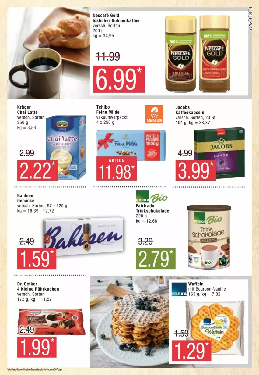 Aktueller Prospekt Edeka - Prospekte - von 27.01 bis 03.02.2024 - strona 19 - produkty: bahlsen, bohne, bohnen, bohnenkaffee, Dr. Oetker, eis, jacobs, kaffee, kaffeekapseln, krüger, kuchen, latte, leine, löslicher bohnenkaffee, nescafe, reis, schoko, schokolade, somat, Tchibo, ZTE