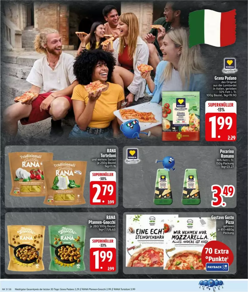 Aktueller Prospekt Edeka - Prospekte - von 27.07 bis 01.08.2026 - strona 10 - produkty: beutel, eis, grana, grana padano, mozzarella, Ofen, padano, Rana, reis, rel, steinofen, torte, tortelloni, ZTE