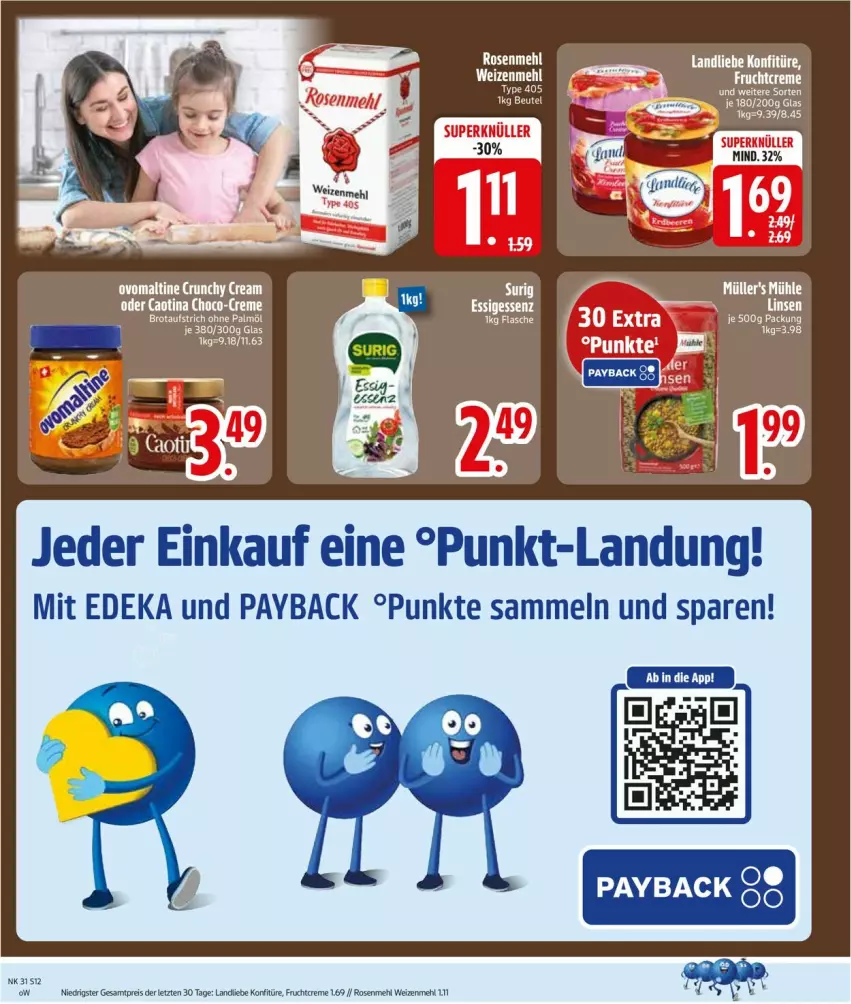 Aktueller Prospekt Edeka - Prospekte - von 27.07 bis 01.08.2026 - strona 14 - produkty: aufstrich, beutel, brot, brotaufstrich, creme, deka, eis, frucht, konfitüre, landliebe, mehl, ohne palmöl, ovomaltine, payback, reis, rosen, Rosenmehl, Ti, weizenmehl, ZTE
