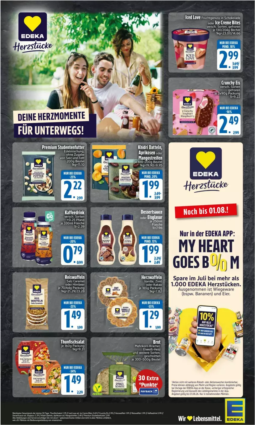 Aktueller Prospekt Edeka - Prospekte - von 27.07 bis 01.08.2026 - strona 2 - produkty: banane, bananen, Becher, caramel, Datteln, deka, dessert, desserts, dessertsauce, eier, eis, ente, lebensmittel, mango, mangos, reifen, salz, sauce, schnitten, Ti, vanille