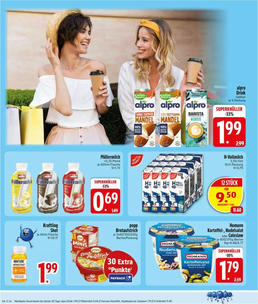 Aktueller Prospekt Edeka - Prospekte - von 27.07 bis 01.08.2026 - strona 8 - produkty: alpro, aufstrich, brot, brotaufstrich, drink, eis, flasche, homann, kartoffel, kraft, milch, Müller, müllermilch, nudel, nudelsalat, Popp, reis, salat, vollmilch, ZTE