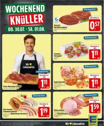Gazetka promocyjna Edeka - Prospekte - Gazetka - ważna od 01.08 do 01.08.2026 - strona 32 - produkty: aufschnitt, bratwurst, burger, filet, filets, Frühstücksspeck, hinterschinken, Käse, knacker, lebensmittel, mac, pute, regensburger, schinken, schwein, schweine, Speck, steak, steaks, Ti, wein, weine, wurst