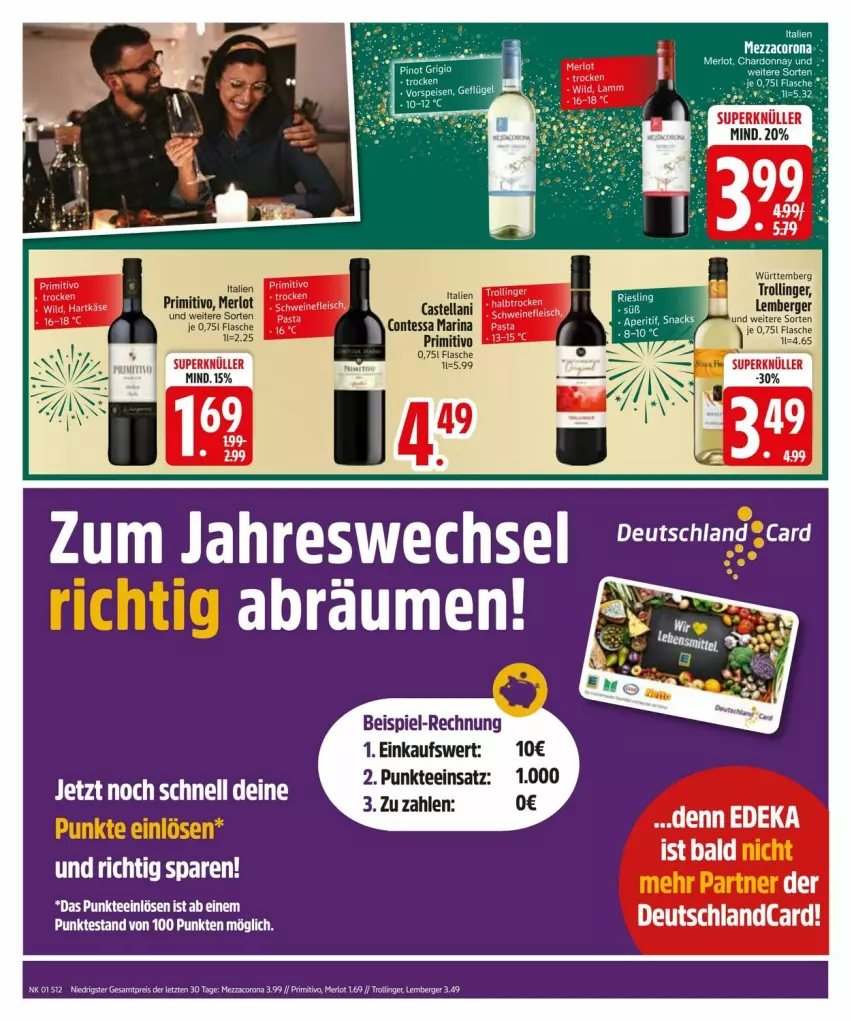 Aktueller Prospekt Edeka - Prospekte - von 29.12.2025 bis 05.01.2026 - strona 14 - produkty: Berger, chardonnay, corona, deutschlandcard, eis, merl, merlot, mezzacorona, primitivo, reis, tee, Ti, ZTE