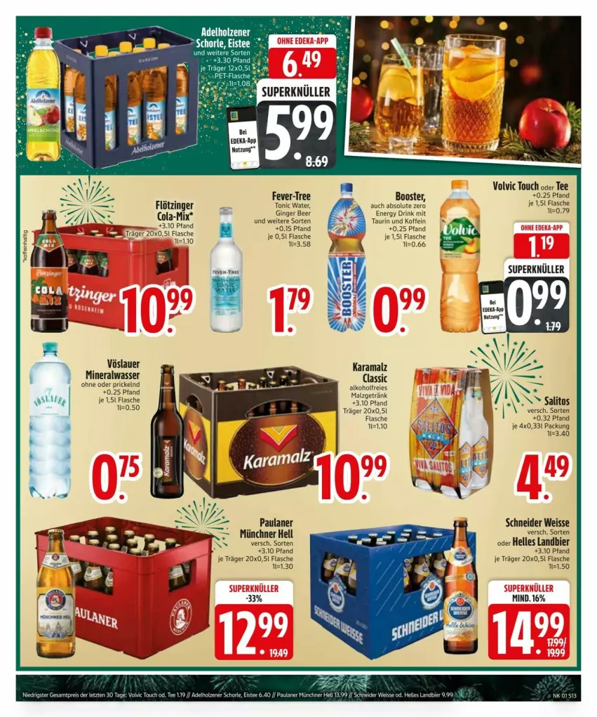 Aktueller Prospekt Edeka - Prospekte - von 29.12.2025 bis 05.01.2026 - strona 15 - produkty: alkohol, Alwa, auer, bier, cola, drink, eis, elle, energy drink, fever-tree, flasche, getränk, gin, ginger, karamalz, malz, mineralwasser, Paula, paulaner, rama, tee, tonic, tonic water, volvic, vöslauer, wasser