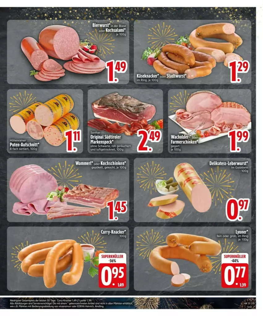 Aktueller Prospekt Edeka - Prospekte - von 29.12.2025 bis 05.01.2026 - strona 17 - produkty: bier, gin, kochschinken, leberwurst, merl, ring, salami, schinken, senf, Speck, südtiroler, Ti, wurst, ZTE