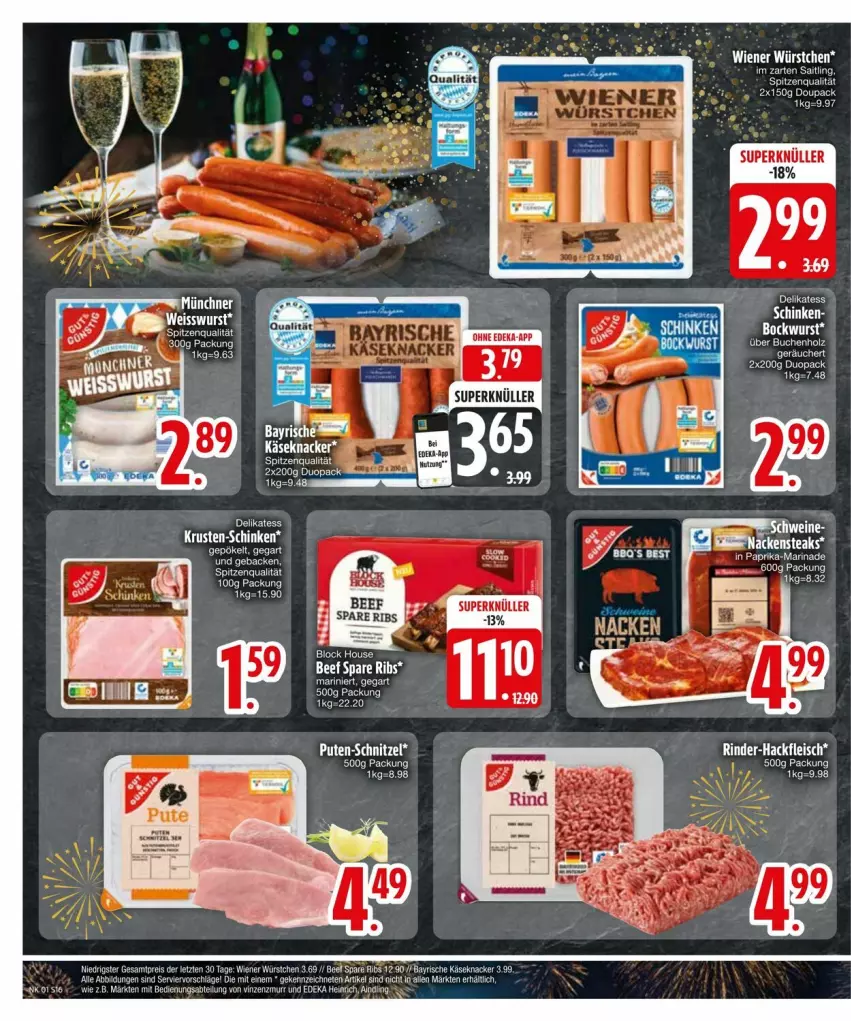 Aktueller Prospekt Edeka - Prospekte - von 29.12.2025 bis 05.01.2026 - strona 18 - produkty: beef, bockwurst, eis, Käse, knacker, mam, marinade, paprika, reis, spare ribs, spitzenqualität, tee, Ti, wiener, wiener würstchen, wurst, würstchen, ZTE