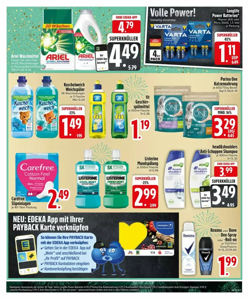 Aktueller Prospekt Edeka - Prospekte - von 29.12.2025 bis 05.01.2026 - strona 23 - produkty: beutel, deka, deo, dove, flasche, katzennahrung, Kuschelweich, listerine, purina, rexona, roll-on, shampoo, Ti, weichspüler