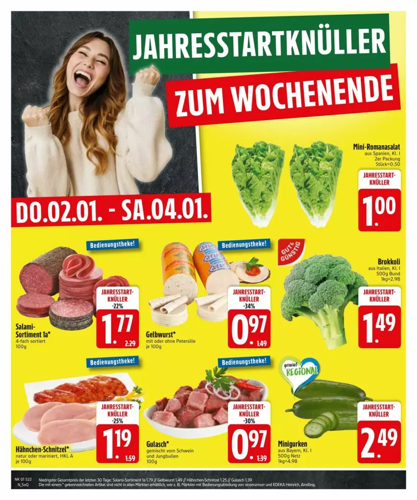 Aktueller Prospekt Edeka - Prospekte - von 29.12.2025 bis 05.01.2026 - strona 24 - produkty: brokkoli, gulasch, gurke, gurken, jungbullen, natur, petersilie, Romanasalat, salat, schnitzel, schwein, Ti, wein, wurst