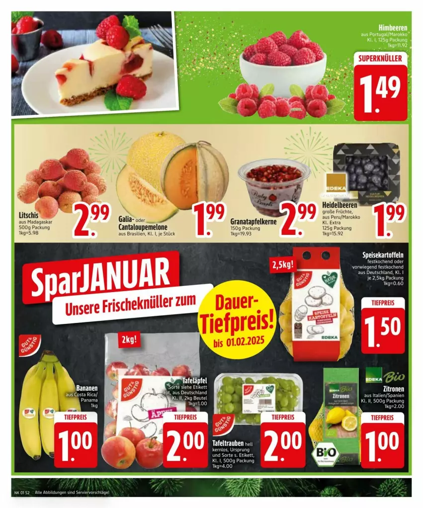 Aktueller Prospekt Edeka - Prospekte - von 29.12.2025 bis 05.01.2026 - strona 4 - produkty: apfel, beere, beeren, früchte, grana, granatapfel, granatapfelkerne, heidelbeere, heidelbeeren, melone, Rana, tafeltrauben, Ti, trauben