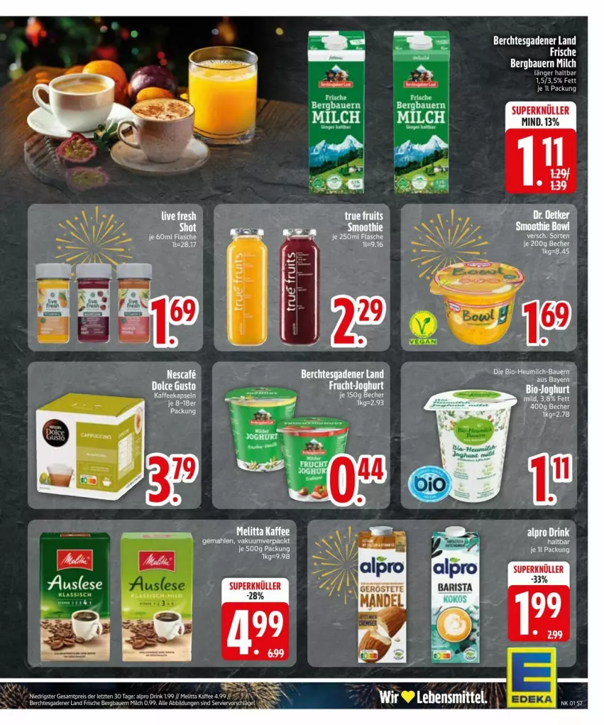 Aktueller Prospekt Edeka - Prospekte - von 29.12.2025 bis 05.01.2026 - strona 9 - produkty: auer, Bau, Bauer, Becher, bio, dolce gusto, flasche, Heu, heumilch, milch, nescafe, Ti, Tiere