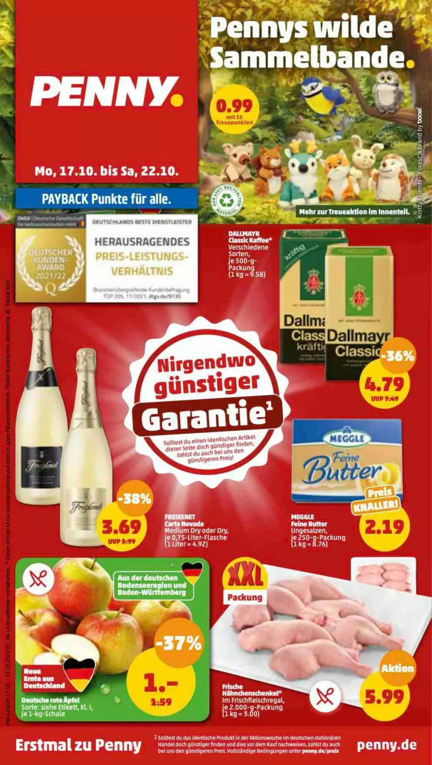 Aktueller Prospekt Penny - Prospekte - von 17.10 bis 22.10.2022 - strona 1 - produkty: eier, eis, flasche, payback, reis, salz, Ti, tisch