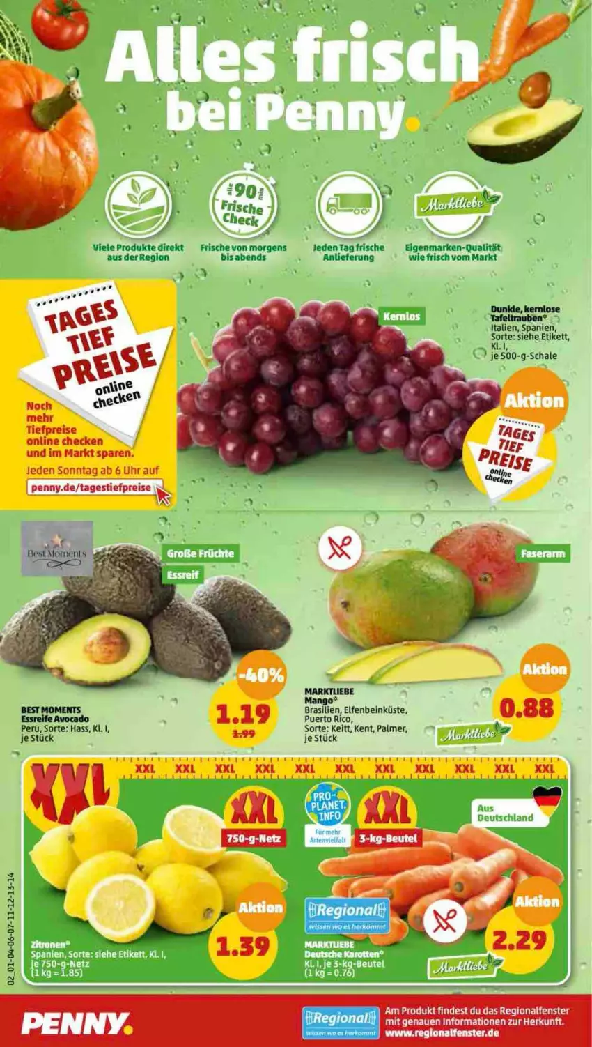 Aktueller Prospekt Penny - Prospekte - von 17.10 bis 22.10.2022 - strona 2 - produkty: avocado, eis, fenster, mango, reis, ring, Schal, Schale, tafeltrauben, Ti, tiefpreis, trauben, uhr