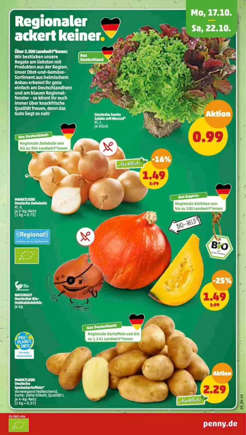 Aktueller Prospekt Penny - Prospekte - von 17.10 bis 22.10.2022 - strona 3 - produkty: cola, eis, fenster, kartoffel, kartoffeln, Kürbis, obst, regal, speisekartoffeln, Ti, zwiebel, zwiebeln