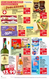 Gazetka promocyjna Kaufland - Gazetka - ważna od 18.05 do 18.05.2022 - strona 10 - produkty: angebot, appenzeller, arla, arla skyr, Becher, bohne, bohnen, bohnenkaffee, brot, daim, elle, honig, irish whiskey, jameson, kaffee, Käse, kräuter, lachs, lamm, löslicher bohnenkaffee, mac, mandel, Meerwasser, milch, milka, milka schokolade, natur, Nescafé, nuss, Quiche, Rauch, salat, salate, salz, schnittkäse, schoko, schokolade, schokoladen, scotch, scotch whisky, single malt, Skyr, Ti, toblerone, torte, wasser, whiskey, whisky, ZTE