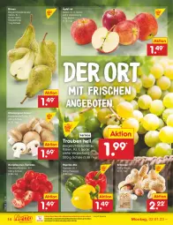 Gazetka promocyjna Netto Marken-Discount - Filial-Angebote - Gazetka - ważna od 07.01 do 07.01.2023 - strona 14 - produkty: angebot, angebote, bestpreis, beutel, Birnen, braun, champignon, eis, erdnüsse, LG, ndk, paprika, pflaume, pflaumen, reis, Schal, Schale, Ti, tomate, tomaten, trauben