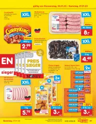 Gazetka promocyjna Netto Marken-Discount - Filial-Angebote - Gazetka - ważna od 07.01 do 07.01.2023 - strona 37 - produkty: angebot, aqua, bestpreis, braten, chicken nuggets, curry, currywurst, eis, küche, Küchen, minutensteaks, Muscheln, nuggets, reis, salami, schwein, schweine, snack, steak, steaks, Ti, wein, weine, wurst, ZTE