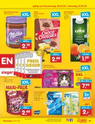 Gazetka promocyjna Netto Marken-Discount - Filial-Angebote - Gazetka - ważna od 07.01 do 07.01.2023 - strona 39 - produkty: angebot, bestpreis, choco crossies, creme, crossies, eis, haselnuss, Haselnusscreme, katzennahrung, milka, nuss, reis, säfte, Ti, ZTE