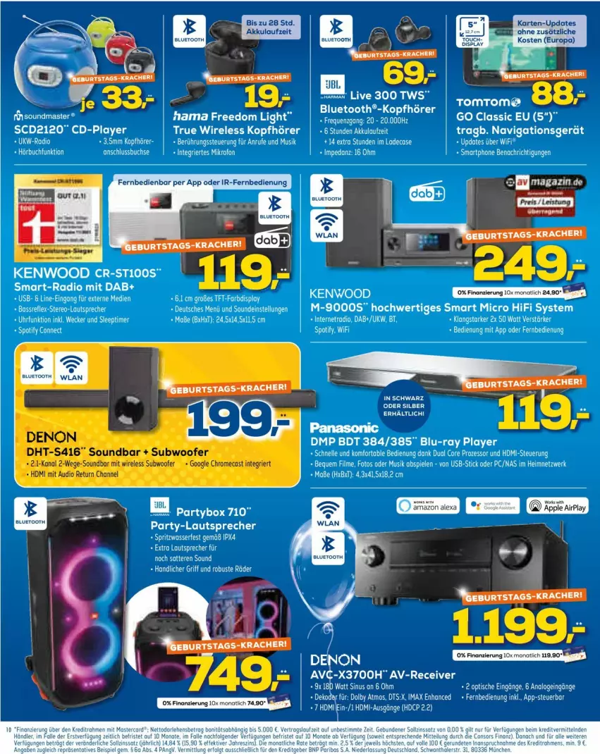 Aktueller Prospekt Euronics - Prospekte - von 30.03 bis 06.04.2022 - strona 10 - produkty: akku, berliner, blu-ray, Blu-ray player, buch, eis, elle, fernbedienung, hama, HDMI, kracher, lautsprecher, magazin, monati, Radio, Receiver, reis, rel, soundbar, Spiele, Subwoofer, Ti, timer, uhr, usb, weck