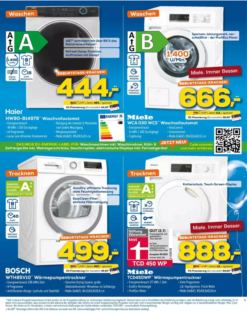 Aktueller Prospekt Euronics - Prospekte - von 30.03 bis 06.04.2022 - strona 15 - produkty: auto, edelstahl, eis, Elektro, ente, Finish, geschirr, geschirrspüler, kracher, lays, monati, Rauch, Reinigung, Ti, Trockner, trommel, wein, wolle