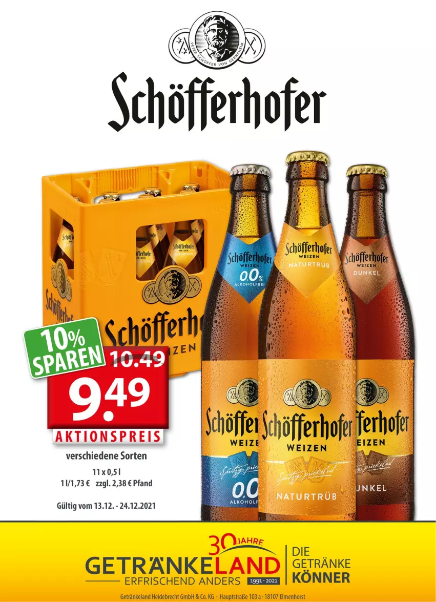 Aktueller Prospekt Getraenkeland - von 13.12 bis 24.12.2021 - strona 15 - produkty: alkohol, Elan, getränk, getränke, schöfferhofer, Ti