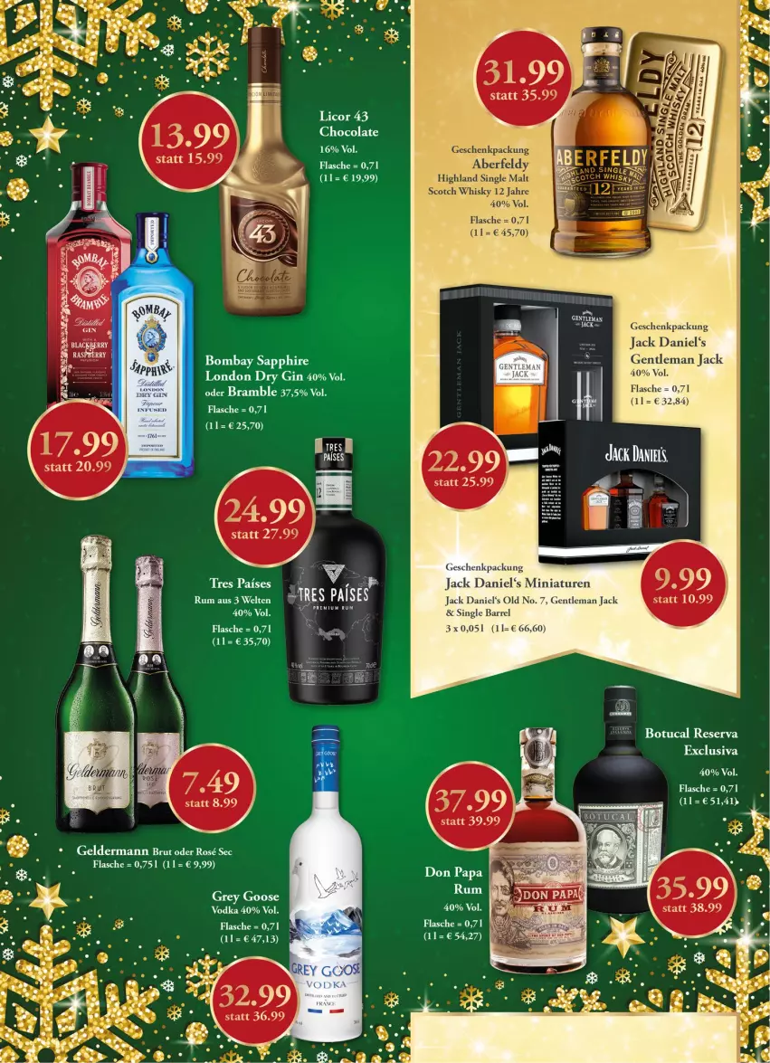 Aktueller Prospekt Getraenkeland - von 13.12 bis 24.12.2021 - strona 9 - produkty: bombay sapphire, brut, cola, dry gin, flasche, geldermann, geschenkpackung, gin, jack daniel, jack daniel's, london dry, london dry gin, rel, rum, sapphire, vodka