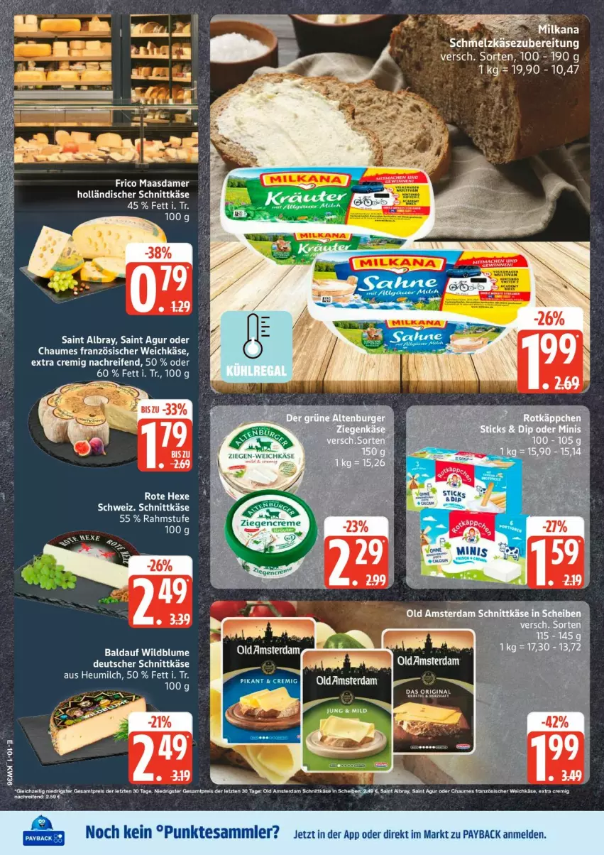 Aktueller Prospekt Edeka - Prospekte - von 31.08 bis 05.09.2026 - strona 14 - produkty: albray, blume, chaumes, deutscher schnittkäse, französischer weichkäse, frico, Heu, heumilch, holländischer schnittkäse, Käse, Maasdam, maasdamer, milch, milka, milkana, payback, reifen, Saint Agur, saint albray, schnittkäse, weichkäse, Wild