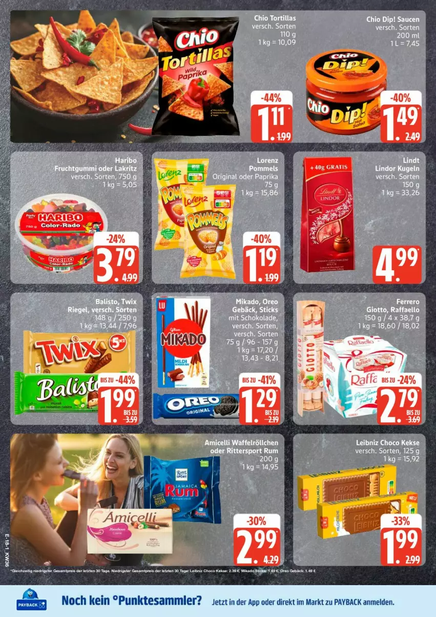 Aktueller Prospekt Edeka - Prospekte - von 31.08 bis 05.09.2026 - strona 24 - produkty: dip, eis, ferrero, giotto, keks, kekse, Kette, leibniz, mikado, oreo, payback, raffaello, reis, rum, sauce, saucen, schoko, schokolade, tesa, Ti, tortilla, tortillas, ZTE