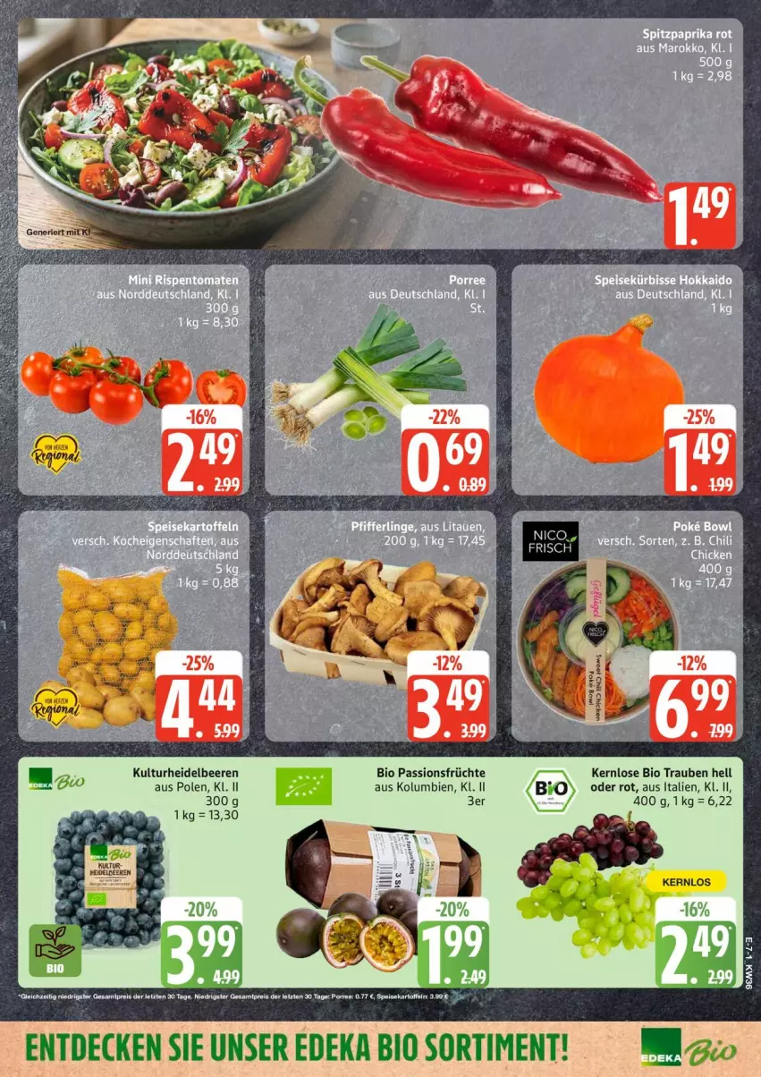 Aktueller Prospekt Edeka - Prospekte - von 31.08 bis 05.09.2026 - strona 9 - produkty: beere, beeren, bio, decke, deka, edeka bio, eis, früchte, heidelbeere, heidelbeeren, reis, Ti, trauben, ZTE