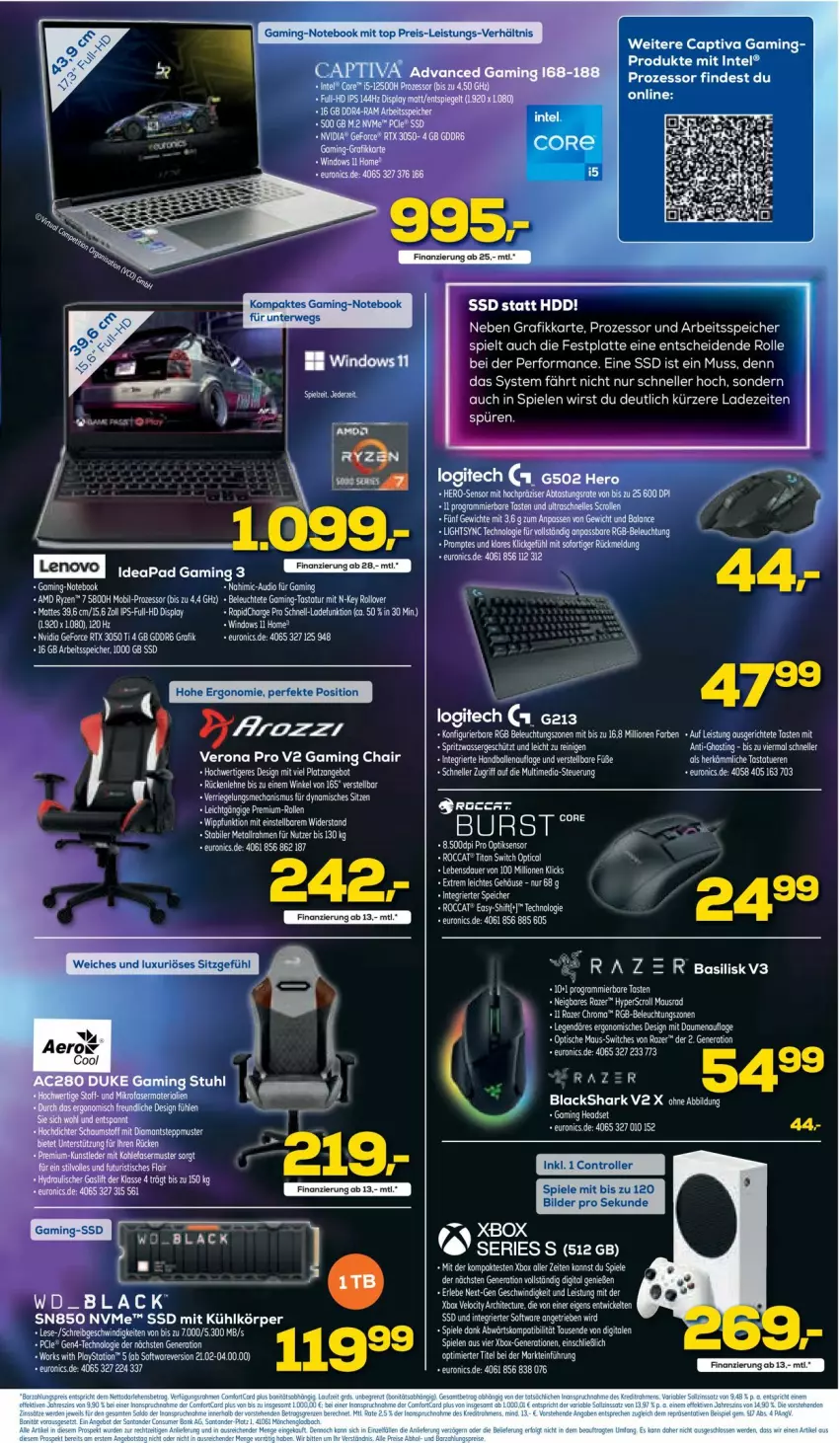 Aktueller Prospekt Euronics - Prospekte - von 24.08 bis 31.08.2022 - strona 3 - produkty: ball, beleuchtung, Cap, eis, elle, ente, festplatte, geforce, HDD, lack, latte, lays, lenovo, LG, notebook, PlayStation, Razer, Roller, rtx, Schere, Software, Spiele, ssd, Ti, Xbox