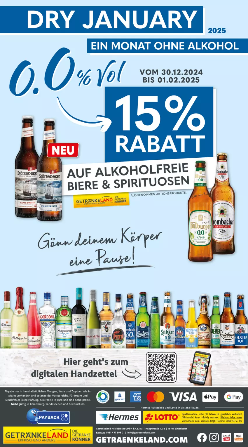 Aktueller Prospekt Getraenkeland - von 23.12.2024 bis 04.01.2025 - strona 6 - produkty: abholpreise, bier, bio, eis, Elan, getränk, getränke, pils, reis, Ti