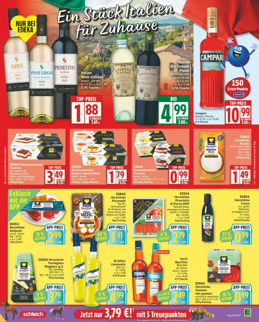 Aktueller Prospekt Edeka - Prospekte - von 01.09 bis 06.09.2025 - strona 7 - produkty: campari, deka, flasche, Frische Pasta, gin, hartkäse, Käse, limo, mehl, parmaschinken, parmigiano, parmigiano reggiano, pasta, pizza, Pizzamehl, Pizzateig, primitivo, prosciutto, reggiano, schinken, Ti, tomate, tomaten