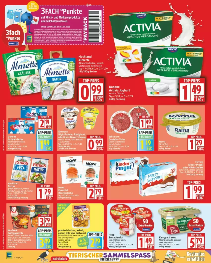 Aktueller Prospekt Edeka - Prospekte - von 01.09 bis 06.09.2025 - strona 8 - produkty: aufstrich, Becher, bratwurst, brot, brotaufstrich, deka, eis, ente, fleisch, Fleischalternative, kerrygold, kerrygold extra, Popp, reis, salz, Schal, Ti, wurst