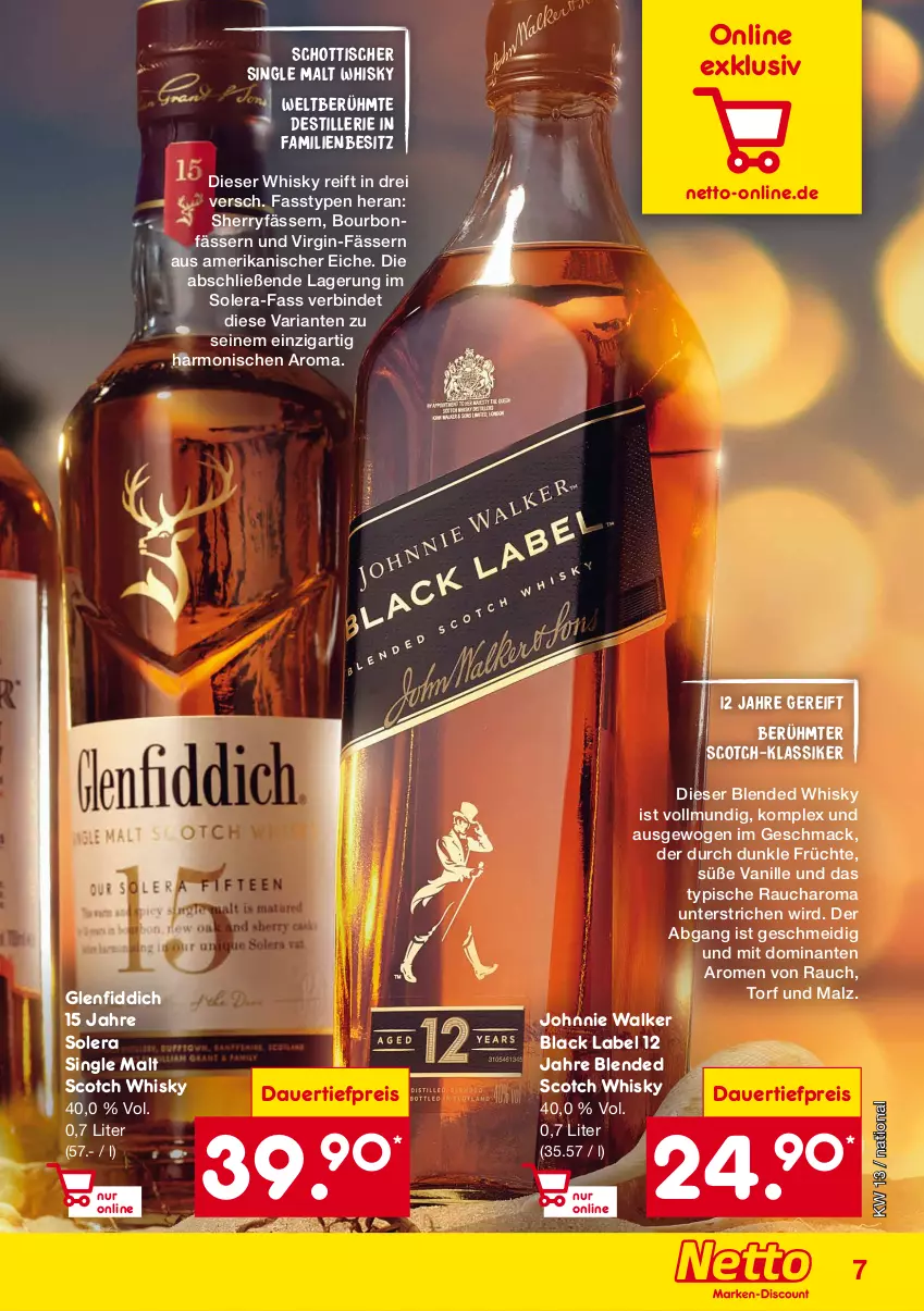 Aktueller Prospekt Netto Marken-Discount - Regionale & Internationale Premium-Spirituosen - von 27.03 bis 24.04.2022 - strona 7 - produkty: auer, black label, blended scotch, blended scotch whisky, bourbon, dauertiefpreis, eis, früchte, gin, johnnie walker, lack, mac, malz, Rauch, reis, Ria, schott, scotch, scotch whisky, single malt, Ti, tiefpreis, tisch, vanille, whisky