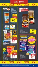 Gazetka promocyjna AldiSud - IN ZWEI WOCHEN - Gazetka - ważna od 30.09 do 30.09.2023 - strona 24 - produkty: aldi, Alwa, Always, bohne, bohnen, bohnenkaffee, chicken nuggets, eis, elle, kaffee, LG, löslicher bohnenkaffee, Nescafé, nuggets, pommes, Pommes Frites, reis, schinken, slip, slipeinlagen, teller, Ti, würstchen