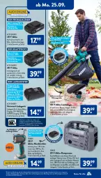 Gazetka promocyjna AldiSud - IN ZWEI WOCHEN - Gazetka - ważna od 30.09 do 30.09.2023 - strona 3 - produkty: akku, Akku-Laubsauger, aldi, alle artikel ohne dekoration, auer, dekoration, eis, erde, ferrex, gin, kompressor, kraft, ladegerät, Laubsauger, leine, Meister, ohne akku und ladegerät, Ria, rwe, sac, Ti, ZTE