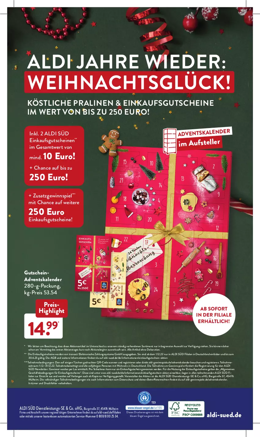 Aktueller Prospekt AldiSud - NÄCHSTE WOCHE - von 14.11 bis 19.11.2022 - strona 58 - produkty: Adventskalender, aldi, alle artikel ohne dekoration, auto, dekoration, drucker, eis, Elektro, elle, Engel, erde, gewinnspiel, gin, gutschein, gutscheine, kerze, LG, Liege, pralinen, reis, sac, Spiele, teller, Ti, ZTE