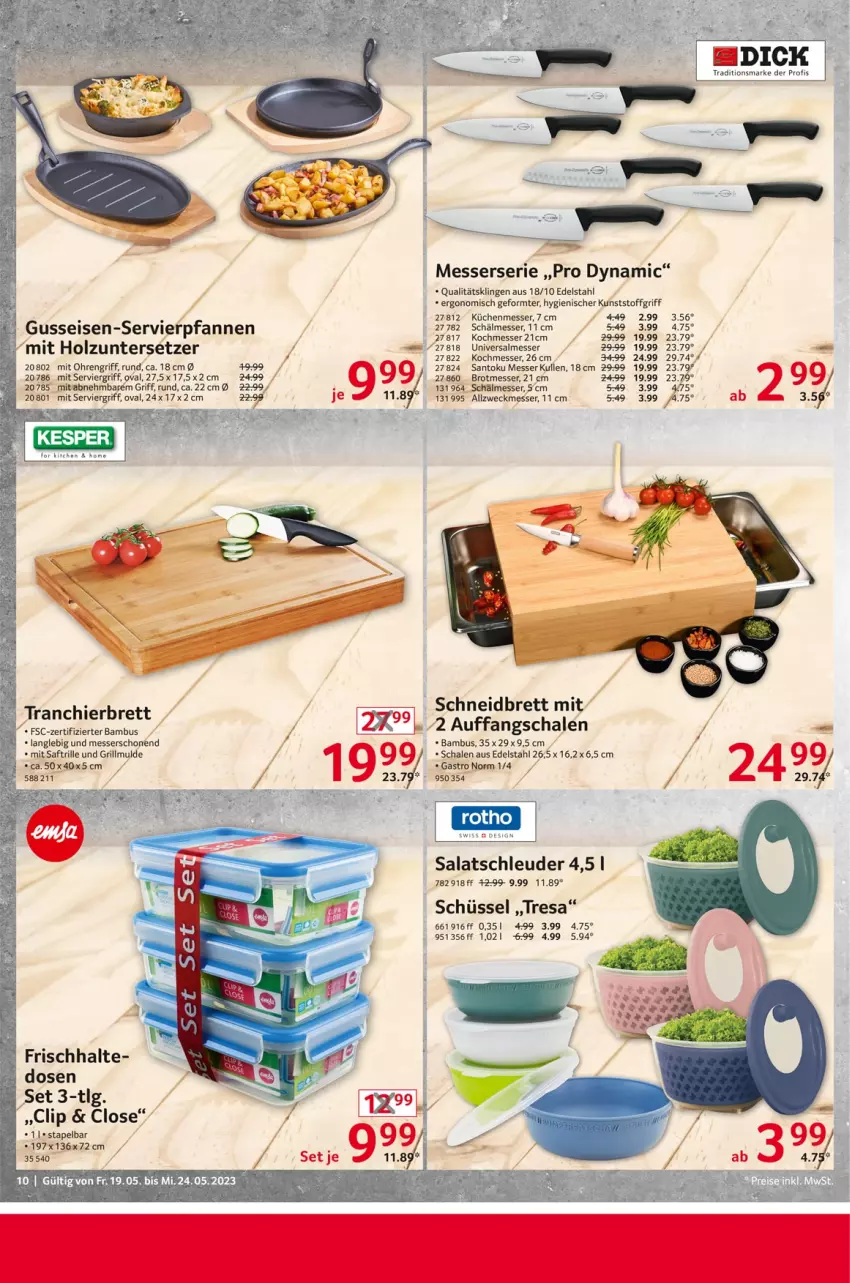 Aktueller Prospekt Selgros - Nonfood - von 19.05 bis 24.05.2023 - strona 10 - produkty: bambus, brot, edelstahl, eis, grill, Holz, küche, Küchen, messer, resa, saft, salat, Schal, Schale, schüssel, Ti, weck